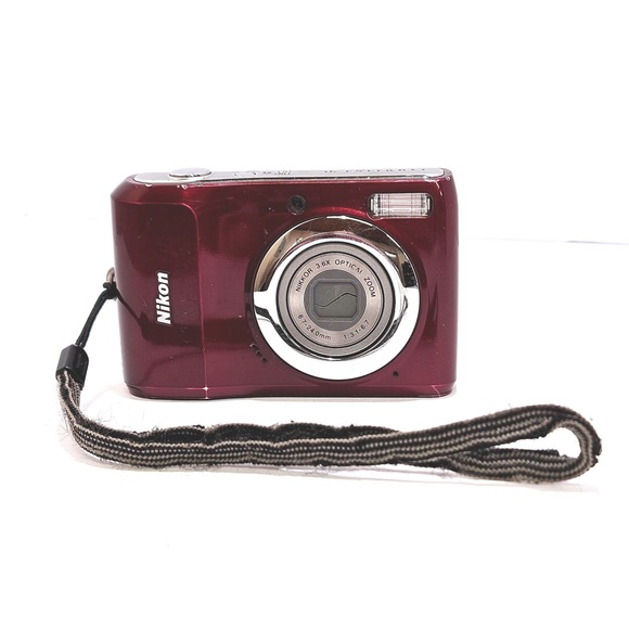 Nikon Coolpix L20 Digital Camera 10.0 MP 3.6x Optical Zoom Red Tested Working - Picture 1 of 10